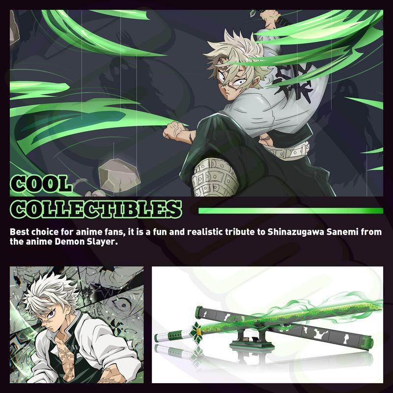 TOKMOC 788 Pieces,Demon Building Block Set,39in Sanemi Building Block with Stand,STEM Handmade Cosplay Anime Toy Building Set for Collecting and Gifting Model for Anime Fans,Home Decoration,For Aged 12 and Above,Stress Relief Toy,66022