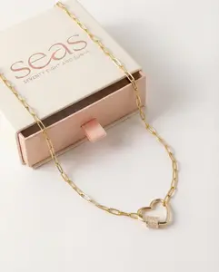 Paperclip Chain Heart Necklace