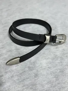 Narrow Buckle Belt Fashion Trendy Unique Simple Design Waistband Unisex Gift, Stylish Leather Strap for Men Women, Perfect Accessory Adjustable Belts