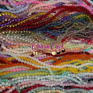 Charm Girl 1 (100pc) 8mm Bead Strand - Assorted Colors, Soft and Smooth Texture, Ideal for Crafting and DIY Projects Adjustable Beaded Design