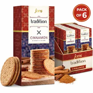 Jans Tradition Baked Crackers Cookie Thins Cinnamon Flavor 4.2 oz, Cinnamon Cookies 6-Pack