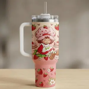 Strawberry Shortcake And Rainbow Brite Cartoon Custom Cup 40 oz 20 oz Tumbler With Handle