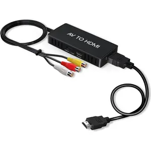 RCA to HDMI Converter, Analog Composite to HDMI Adapter Compatible VCR,DVD,VHS Audio Cable Device Equipment