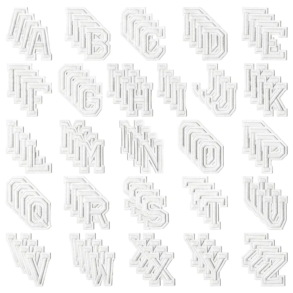 4 set A-Z 26 Letters Embroidered Alphabet Patch, Heat Transfer Fabric Letter Appliques, Sew On/Ironable Letter Patches for Clothing, Backpacks, Hats, Jeans DIY Decoration & Repair