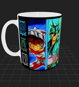 Caballeros del Zodiaco Saint Seiya  Ceramic Mug 11 oz and 15 Oz  Drinkware Reusable Washable Reuse Coffee Cup