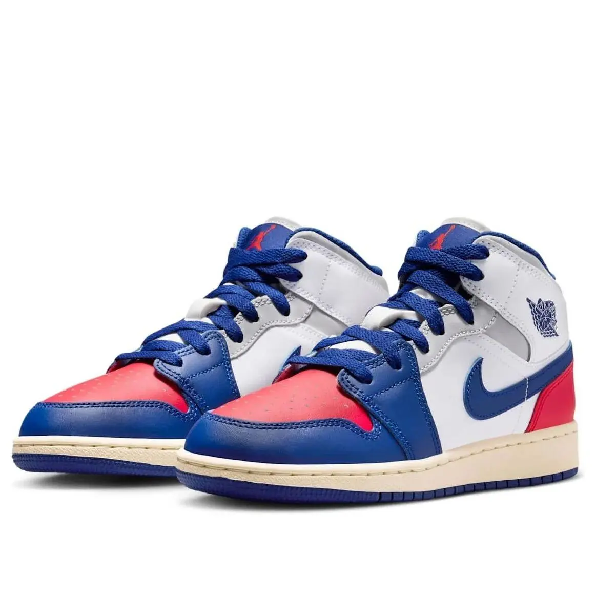 Jordan 1 Mid Rare Air (GS) DQ8423-102 New Stylish Basketball Shoes White Blue