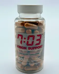 7:03 Vision Support Dietary Supplement with Vitamin C E Zinc Copper Lutein Lycopene & Zeaxanthin Delayed Release Capsules 60 Count for Macular Retinal Lens Health