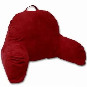 Microsuede Bedrest Pillow - Red - Bed Rest Reading Pillow