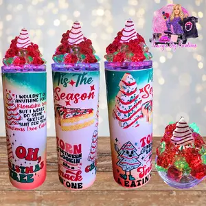 20 Oz Christmas Tree Light Up Ice Tumbler With Removable Magnetic Lid