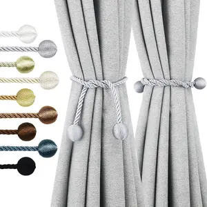 Curtain Tiebacks Outdoor Elegant Decorative Tie Backs Modern Rope Tiebacks for Drapes Window Curtain Holdbacks for Draperies (Grey, 2)
