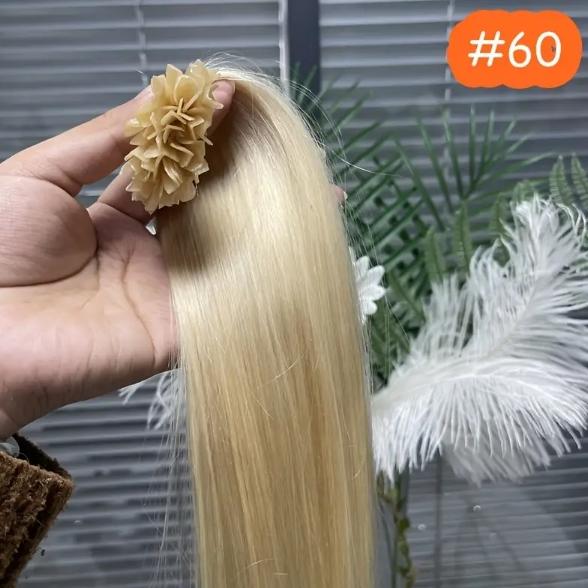 Capsule K Tip V Tip Fusion Keratin Human Hair Extensions, Brazilian Nail Hair 50pcs 30g 12-28 Inch, Silky Straight Natural Remy Hair, Invisible Pre-Bonded No Tangle No Shedding, Thick Soft Long-Lasting for Women Daily Party Salon Use