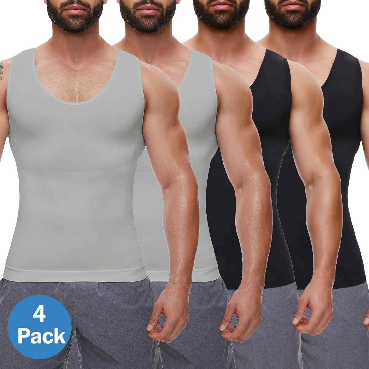 Black (2 Pack)+Gray (2 Pack)