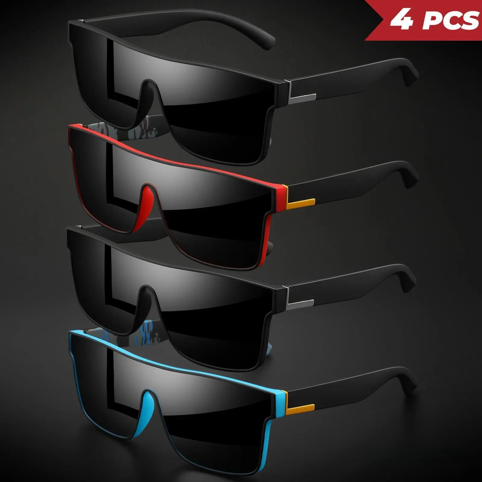 Trendy Shield Sunglasses for Women, 1-Piece Colorful Anti-Glare Lens with UV400 Sun Protection for Driving, OOTD & Outdoor Activities, One-Piece