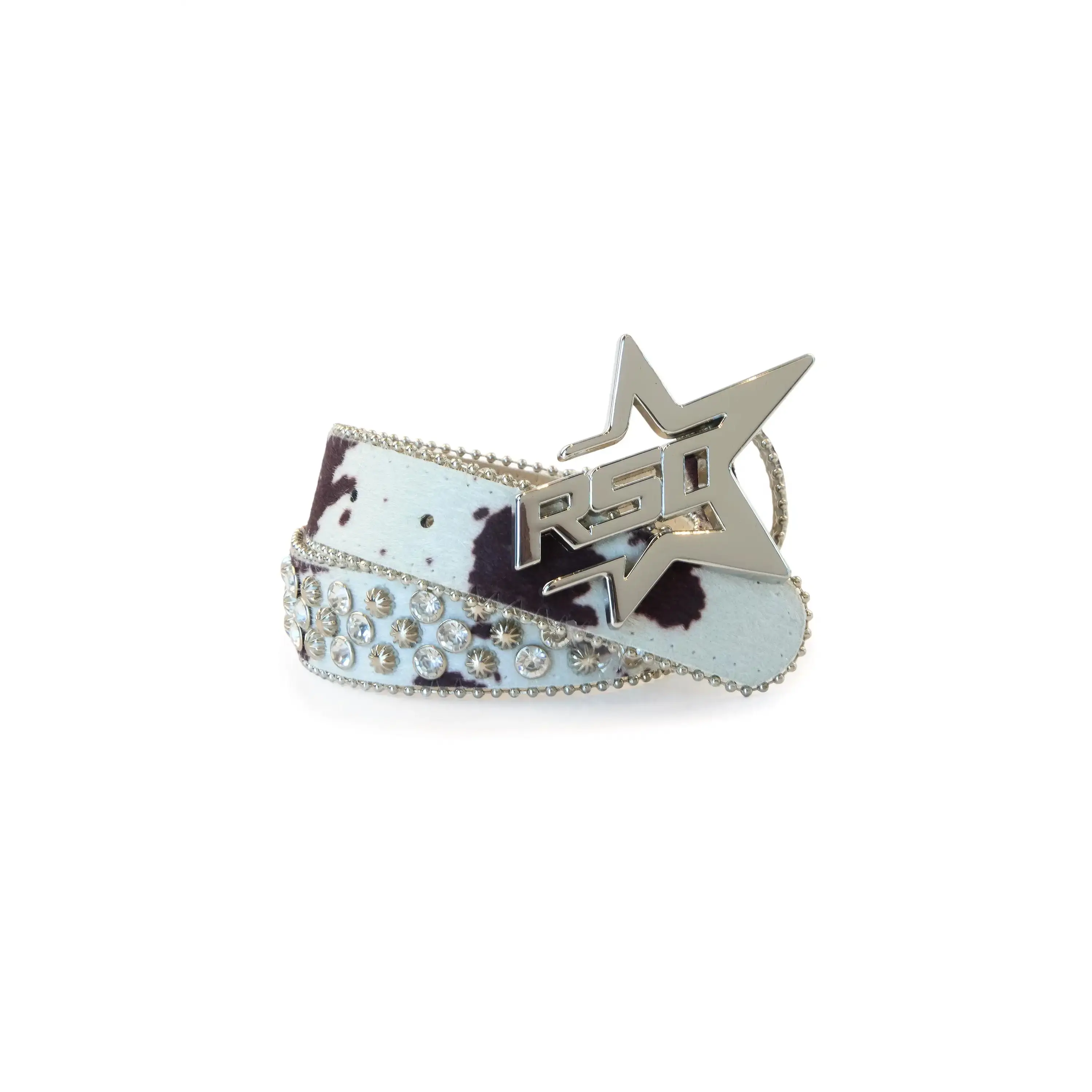 Boys Normandie Black/Cream Rockstar Logo Belt