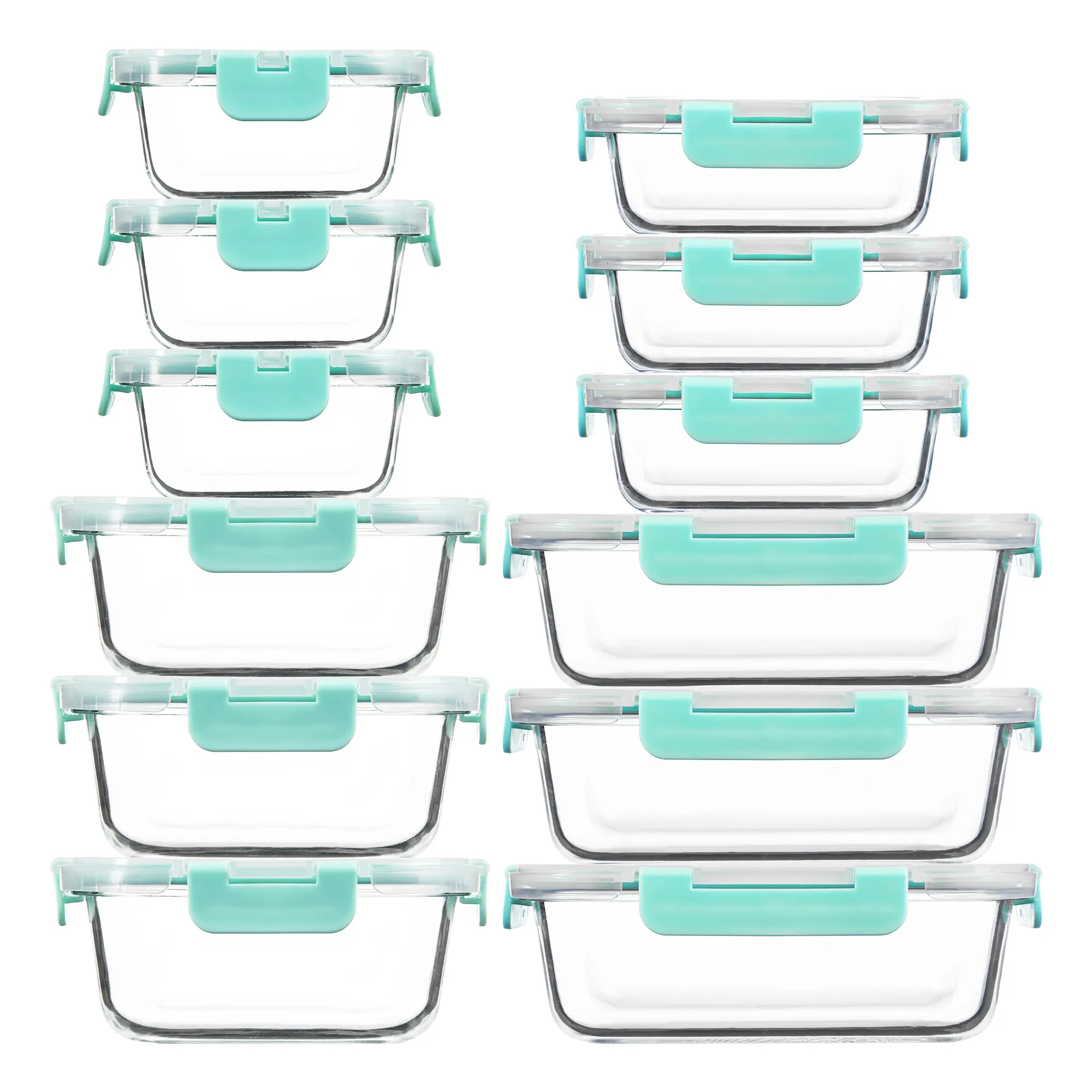 24 Pieces (12 Lids + 12 Containers) Food Storage Containers With Airtight Leak proof Lids, Glass Food Meal Prep Containers with Leakproof Airtight Lids, Perfect for Lunch, On the Go, Leftover,  Glass Bento Boxes