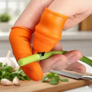 Reusable Gardening Silicone Thumb Sleeves - Non-Slip Protective Gloves for Fruit Vegetable Picking Pruning Planting. Durable Lightweight Multipurpose Finger Guards for Home Garden Gardeners.
