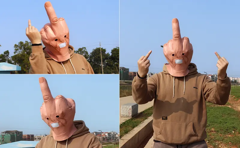 MOKRY PARTY Adult Funny Finger Head Mask Halloween Costume Party Prop, Funny Face Mask, Comedy Masks MOKRY PARTY Adult Funny Finger Head Mask Halloween Costume Party Prop, Funny Face Mask, Comedy Masks