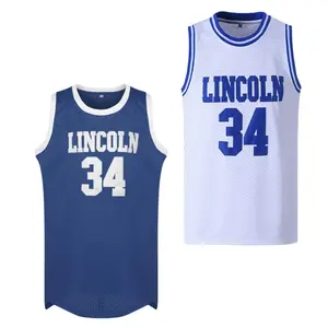 [TikTokShopBlackFriday] Men's Letter & Number Loose Casual Breathable Basketball Vest, Jesus Shuttlesworth Shirts 34 Lincoln High School Basketball Jersey