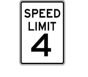 Speed Limit 4 MPH Sign Slow Down Warning Traffic Driveway Yard Metal Signs 12x8 Inch