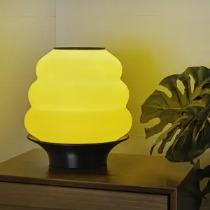JONATHAN Y Honey Pot Minimalist Classic Plant-Based PLA 3D Printed Dimmable LED Table Lamp , for bedroom, living room, foyer, hallways, dining room, dorms