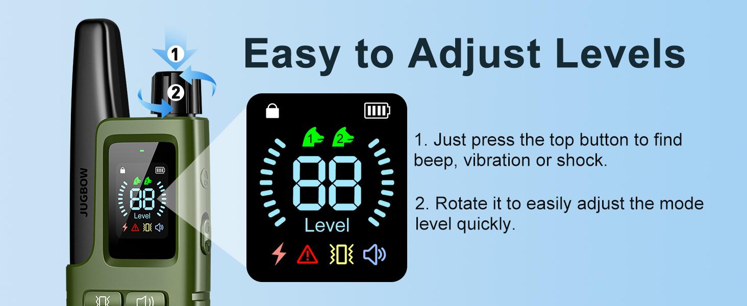 Jugbow Dog Training Collar - 4500FT with Remote, 4 Training Modes, Security Lock, IPX8 Waterproof, Rechargeable e-Collar for All Breeds DT61 Outdoor