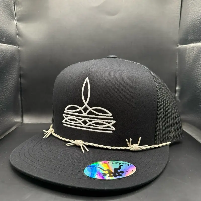 Glow in the Dark Boot Stitch SnapBack Hat with Unique Stitching Design and Breathable Mesh Back