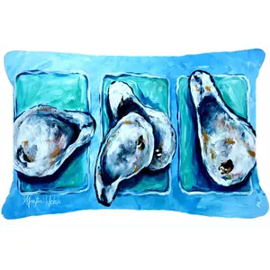 212 MAIN Ocean Oyster Themed Polyester Square Cushion - Soft Padded, Mildew Proof, Lightweight Decorative Pillow for Indoor-Outdoor Use