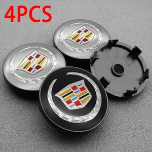 4PCS For Cadillac ATS BLS CT4 CT5 CT6 CTS SLS STS XT5 XT6 56mm+60mm Car Wheel Center Hub Caps Wheel hub stickers Vehicle Exterior Decoration Automobile parts Car Accessories Car Decals