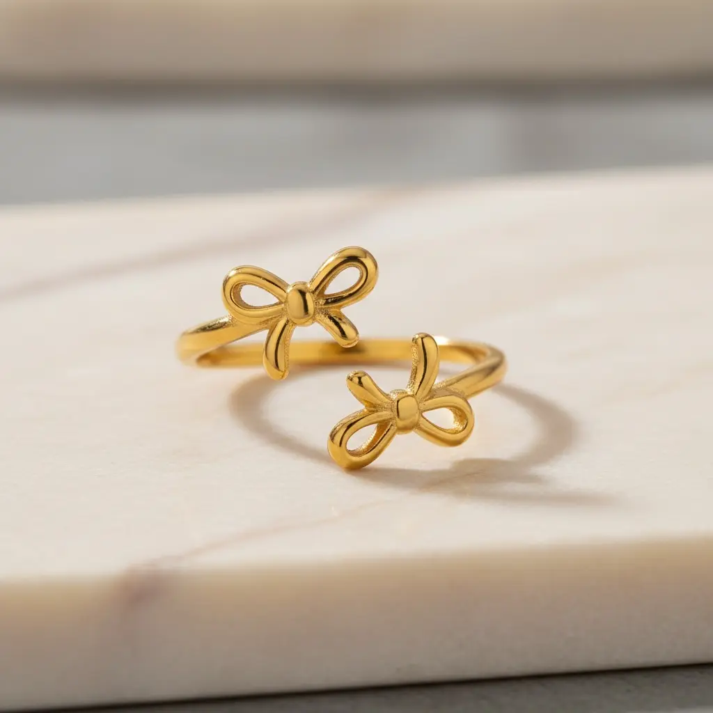 Bow Knot Ring Adjustable, Delicate Bowtie Ring, Romantic Coquette Jewelry, Gifts for Sister