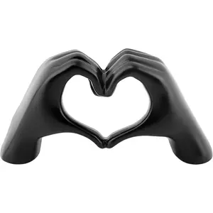 Heart Hands Sculpture for Living Room Decor Love Finger Modern Statue  Modern Abstract Love Finger Statue Heart Hands Statue Shelf Decor for  Office(Color:Black)