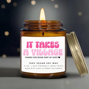 It Takes A Village Candle, Best Teacher Ever Candle, Teacher Appreciation Gift, Back To School Teacher, Thank You Teacher Candle, (C-1SCH)