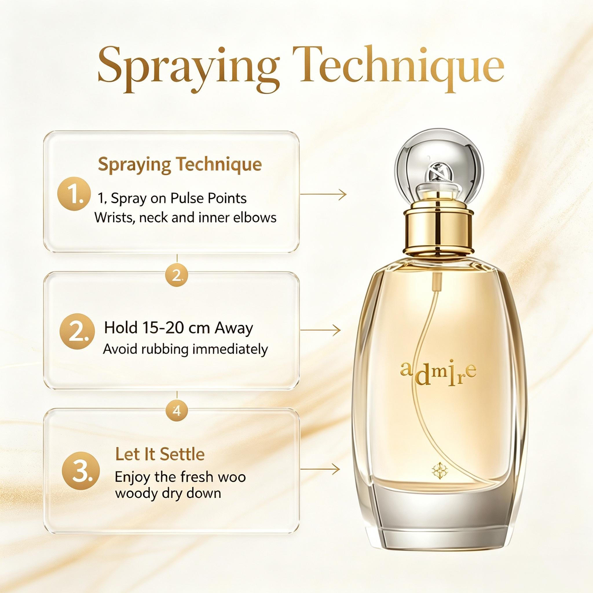 Admire Eau de Parfum  Fresh Woody Floral Perfume, Elegant Daily Scent For Women
