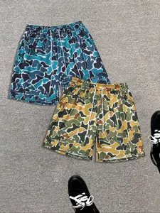 Men's Camo Print Drawstring Waist Shorts, Regular Fit Casual Comfy Breathable Shorts for Summer, Men's Bottoms for Daily Wear