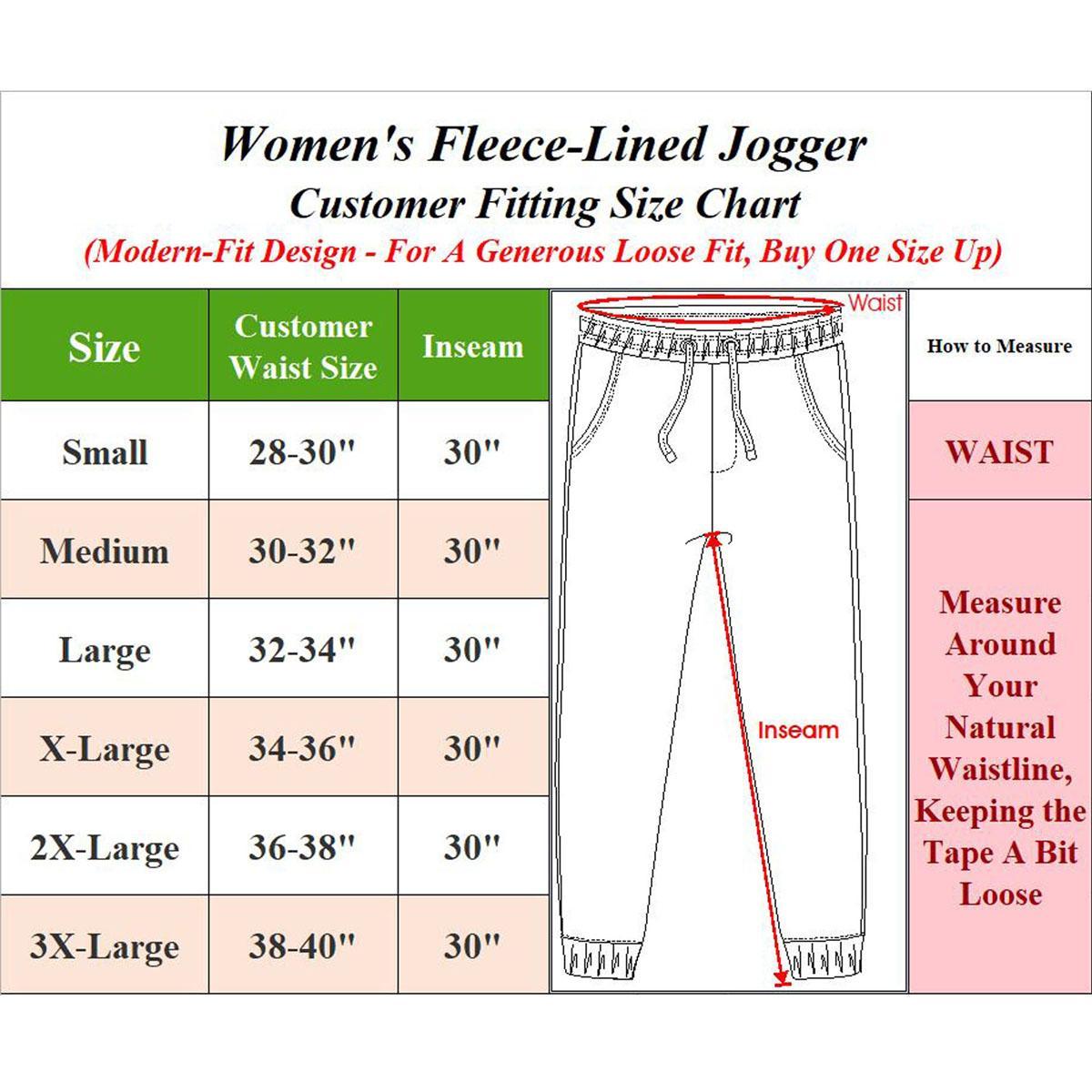 Women's Fleece Lined Joggers (Sizes - S to 3XL)