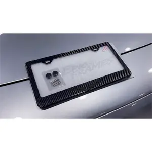 Black on Black Cadillac Blackwing Carbon Fiber License Plate Frame