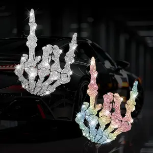 Shimmering Skull Hand Car Sticker, Car Decals, Terror Element Self-Adhesive No Residue Easy Installation, Suitable for Cars Trucks Motorcycles Glass Windows Laptops, Premium Skull Stickers