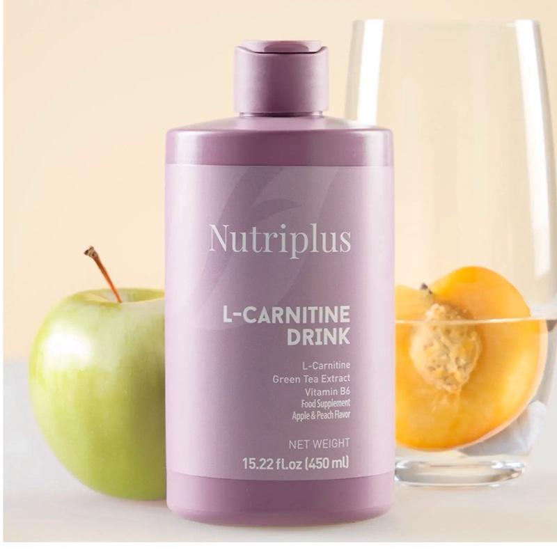 Farmasi Nutriplus Liquid L-Carnitine Plus - Apple & Peach Flavor with Green Tea & Vitamin B6 - 15.22 fl oz Bottle Healthcare Dietary Supplement