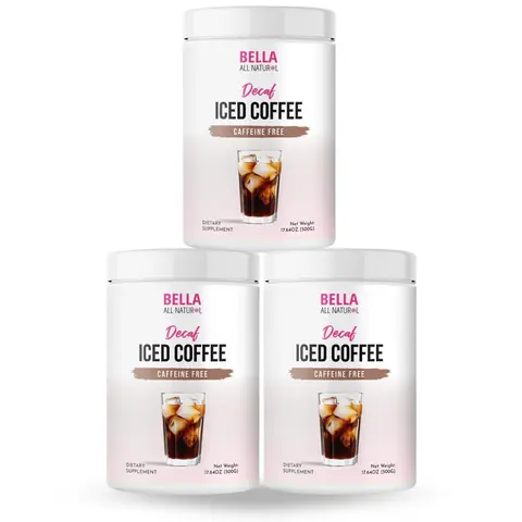 3 Pack Bella All Natural Decaf Iced Coffee, 500g - Caffeine Free