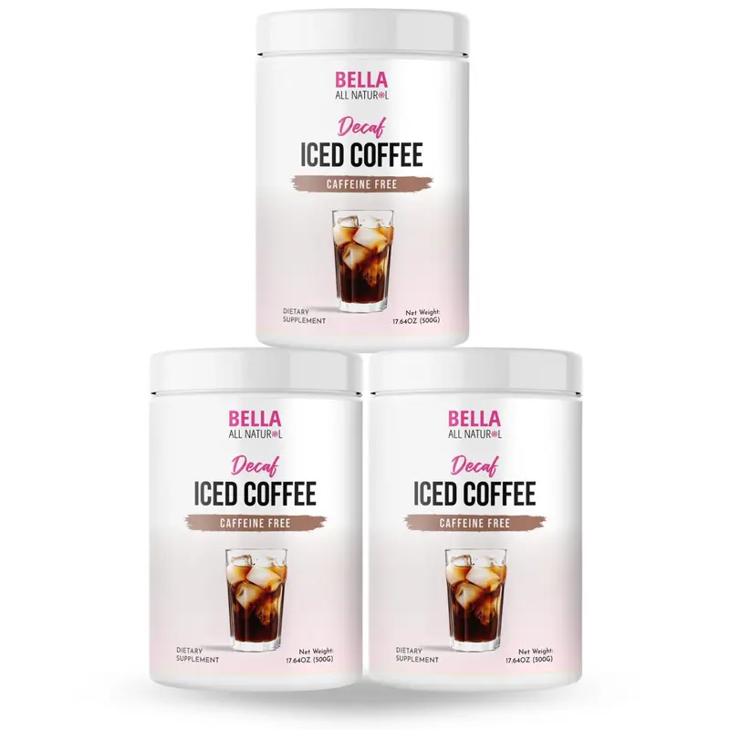 3 Pack Bella All Natural Decaf Iced Coffee, 500g - Caffeine Free