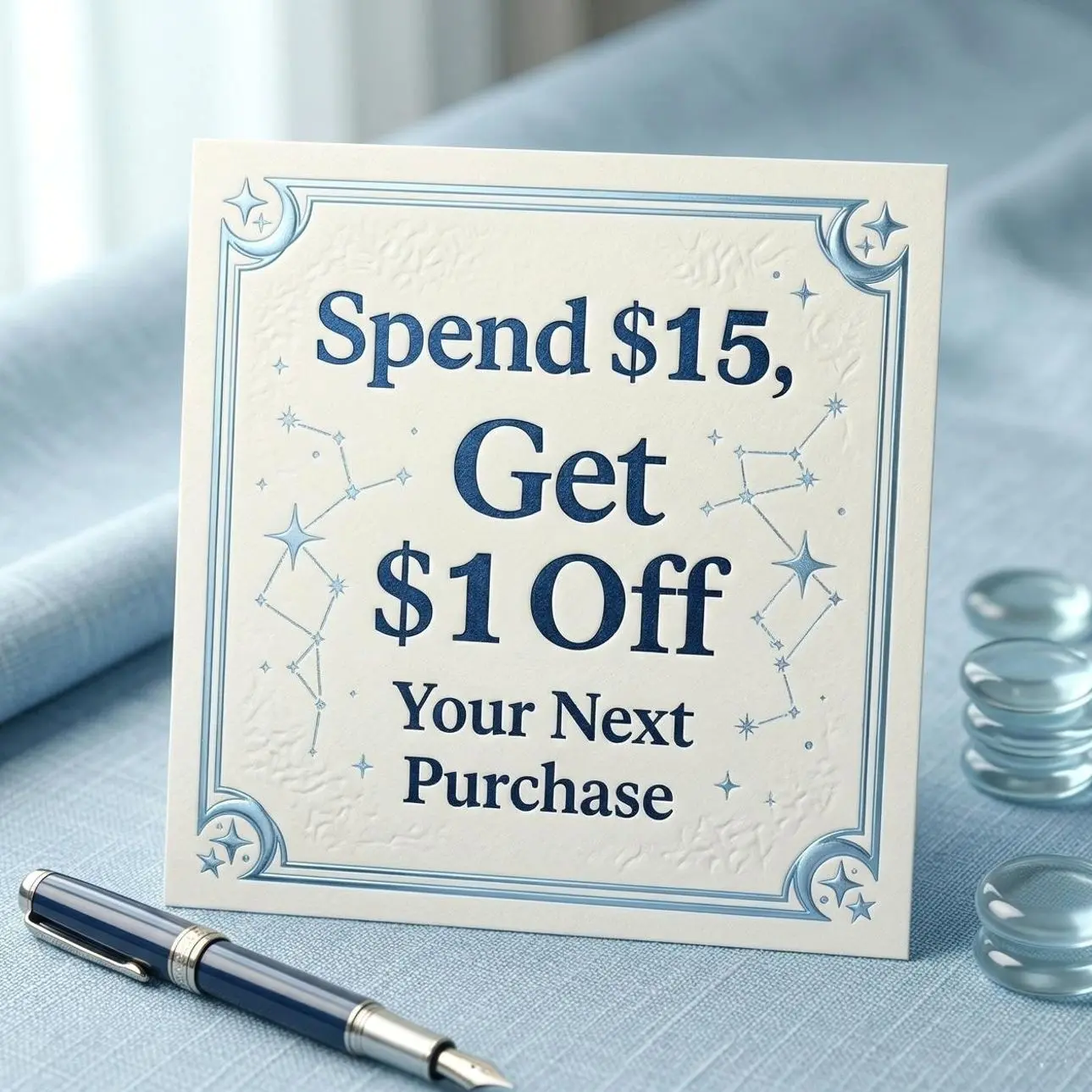 Spend $15, Get $1 Off Your Next Order