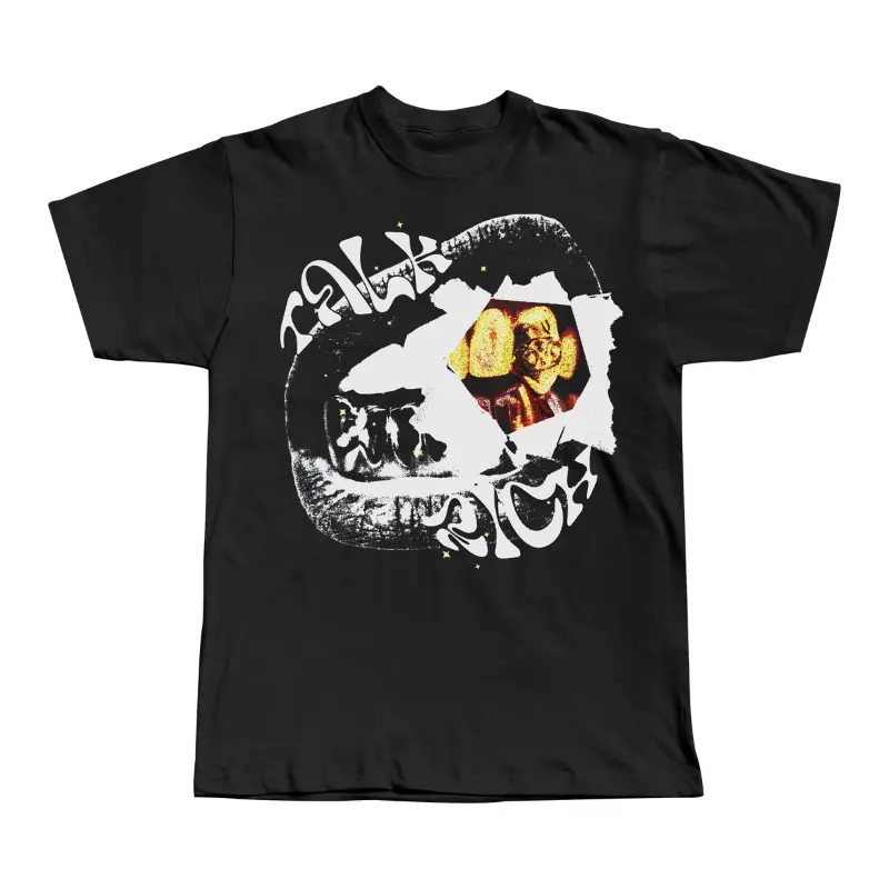 Talk Rich Lips Gold Grill Teeth Graphic Shirt, Vintage Y2K Hip Hop Rap Streetwear Graphic Tee, Edgy Money Aesthetic Top, Urban Fashion Merch, Y2k Shirt, Grillz Shirt, Vintage T-Shirt, Unisex Cotton Crewneck T-Shirt Menswear Womenswear Streetwear Top