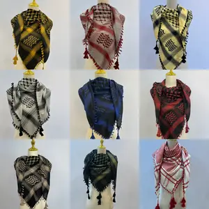 Colorful traditional woven Palestinian kuffiyeh,shemagh, or scarf with classic Palestinian patterns