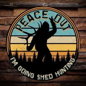 Bigfoot Retro Antler Shed Hunting Sticker