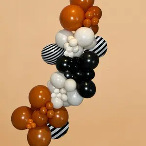 Spooktober DIY Balloon Garland Kit - Halloween Themed Orange Black White Balloons for Party Decorations