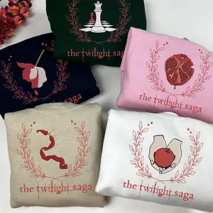 (DM ME) Twilight Embroidered Sweatshirt, Twilight Saga, New Moon, Eclipse, Breaking Dawn, Midnight Sun, Edward Cullen Sweatshirt, Bookish Merch, Twilight Merch