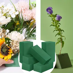 6 Pack Can Cut Foam Blocks, Wet and Dry Flower Arrangement Foam Blocks, Flower Arrangement Art Green Foam Blocks, Used for Flower Arrangement and Decoration, Suitable for Birthday Parties and Holiday Decoration
