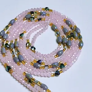 Pink Clair Luxury Waistbeads for Women - Tie-on Adormnent Belly Chain for Daily Use waist beads