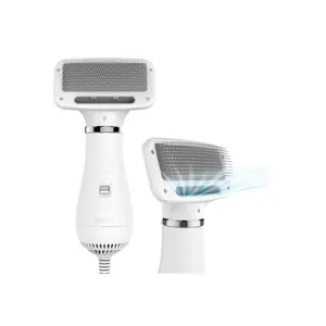 Pet Hair Dryer with Slicker Brush, Quiet, 2 Heat Settings Professional Home Grooming Furry Portable Drying Blower for Short Straight Hair Cat, Narrow Gap Slicker Brush
