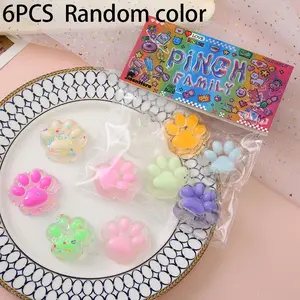 6pcs Ultra Soft Plush Cat Paw Blind Bag Stress Relief Toy, Mini Squeeze Fun, Random Colors, Perfect for Relaxation and Playtime