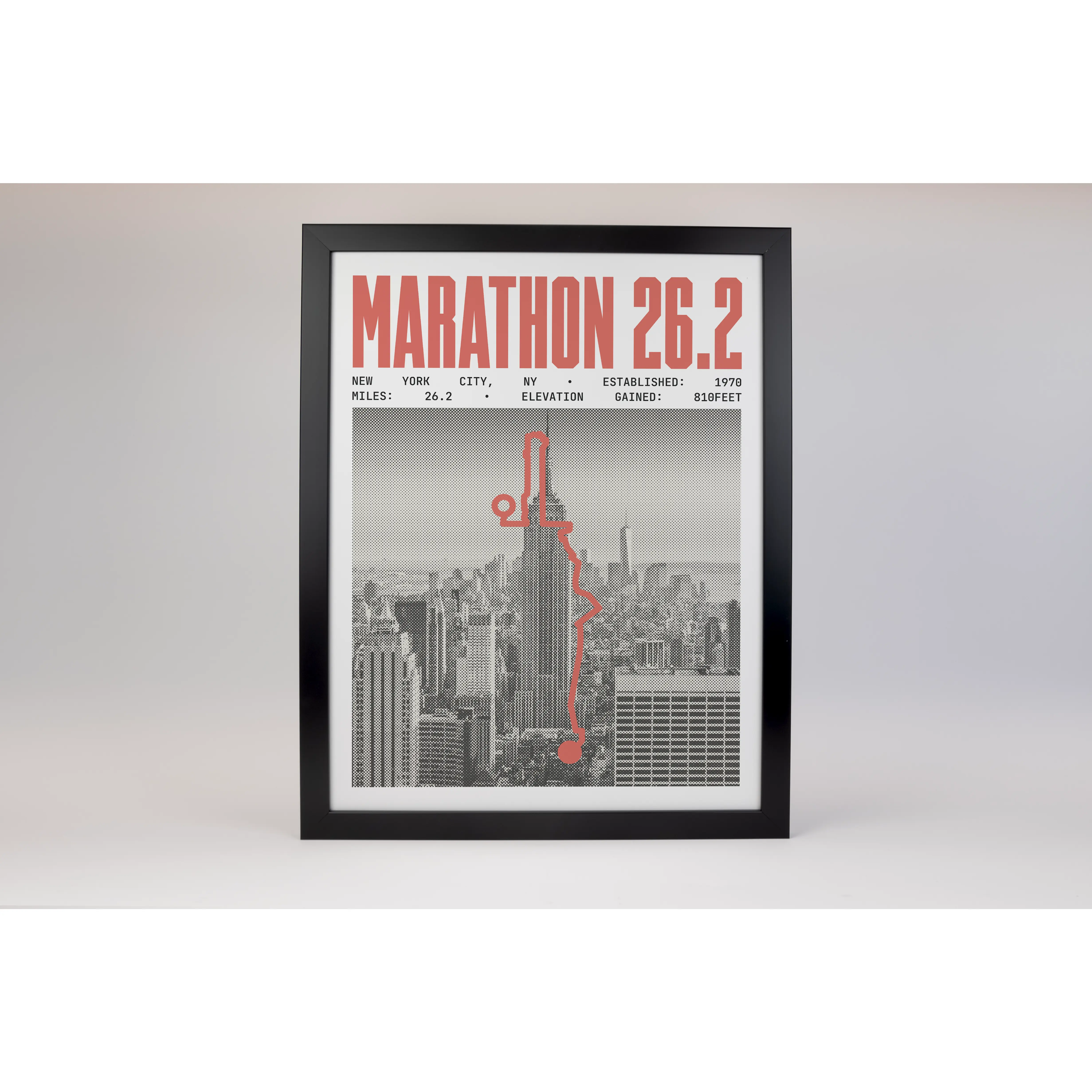 Marathon 26.2 New York Course Poster